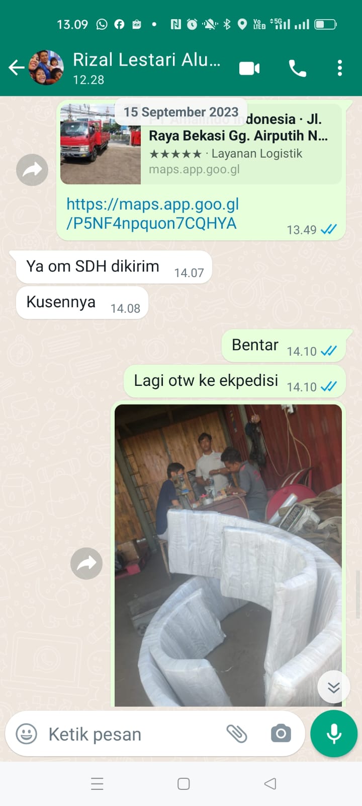 Detail kusen aluminium lengkung presisi